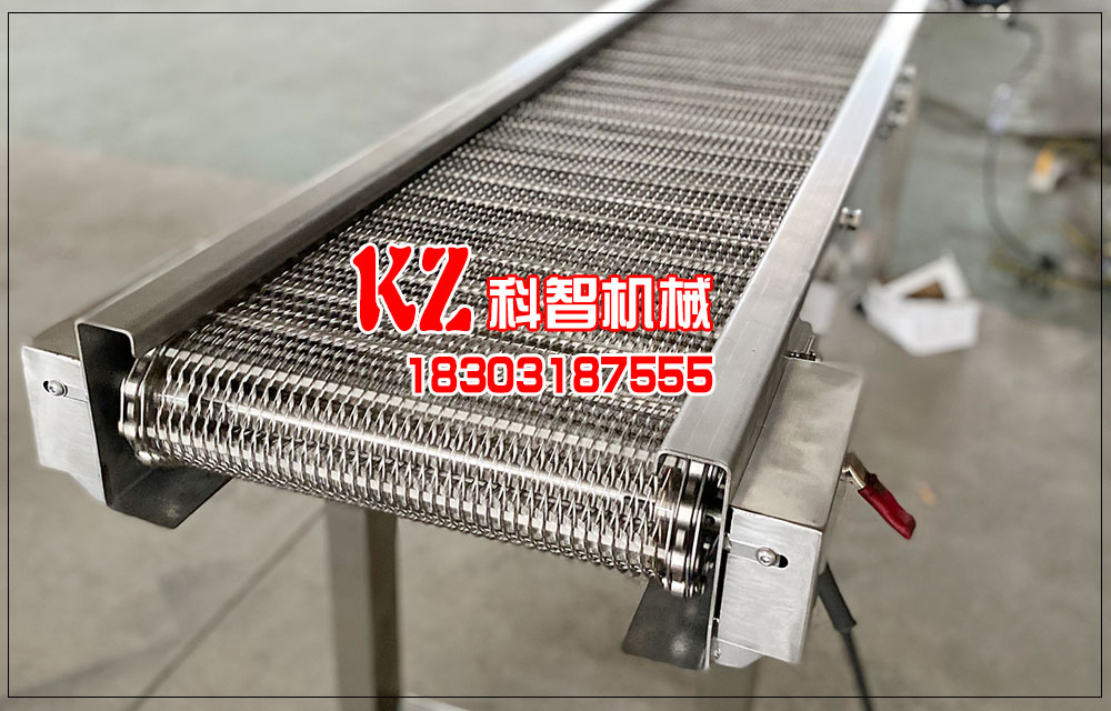 腰果生產線小型網帶輸送機操作過程